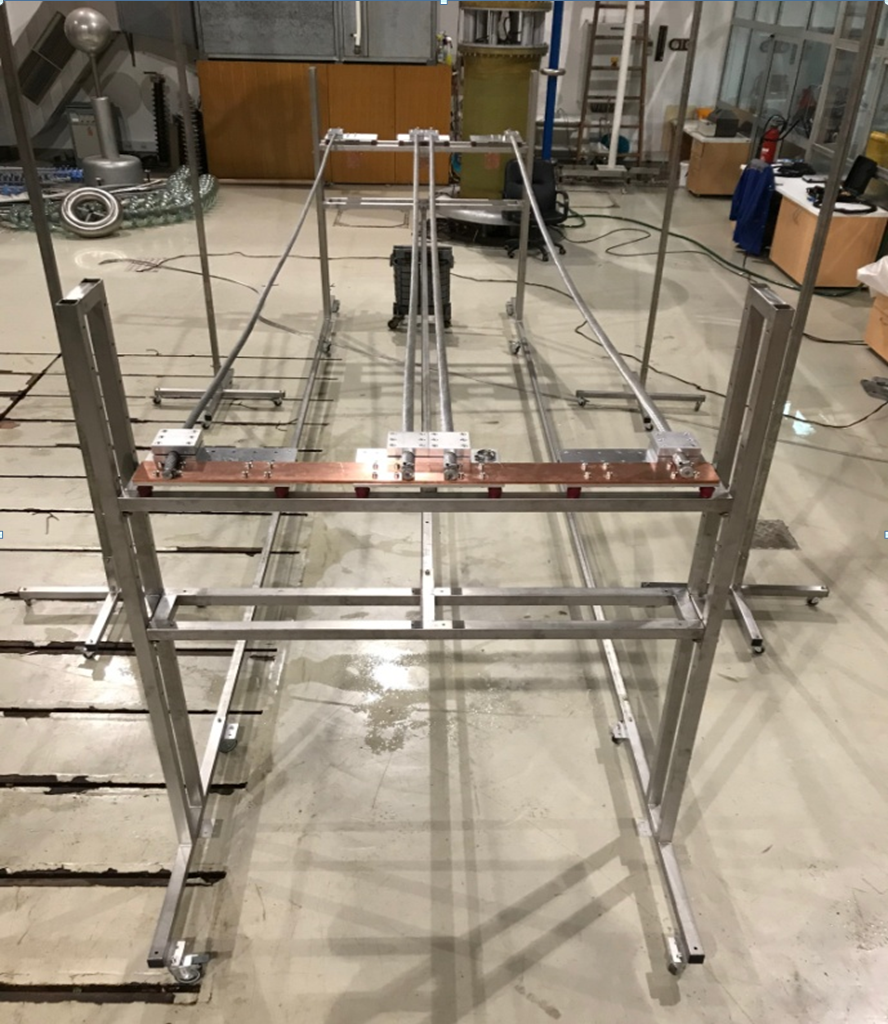 Experimental setup for measurements of conductor temperature 